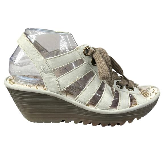 Fly London Women’s Yito Persians Lace Up Wedge Sandal Size 40 US 9/9.5 - Picture 1 of 12